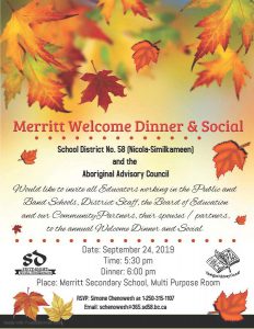 Merritt Welcome Dinner & Social @ Merritt Secondary School, Multi Purpose Room